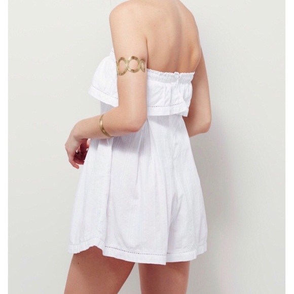 Free People Frills &Thrills White Strapless Romper - Picture 1 of 9